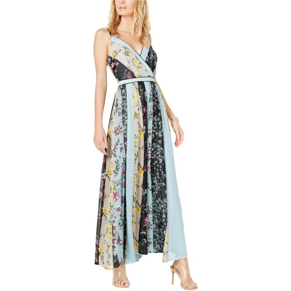 I.N.C Womens Patchwork Maxi Dress, Multicoloured, 2, Dm